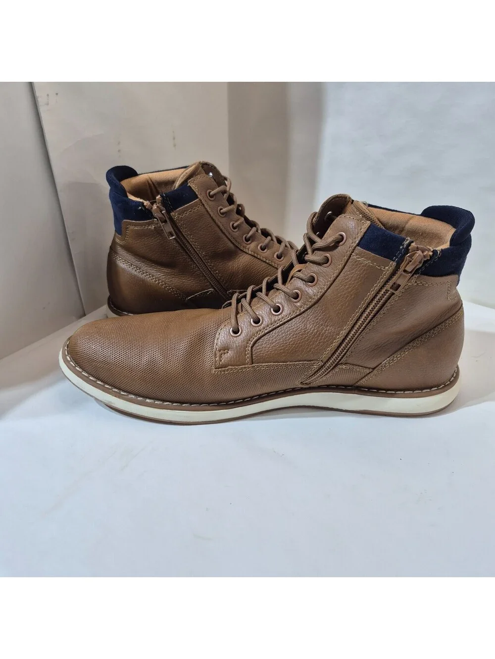 Aldo Connor Men's Mid-Top Chukka Boots Cognac/Blue Size 10.5